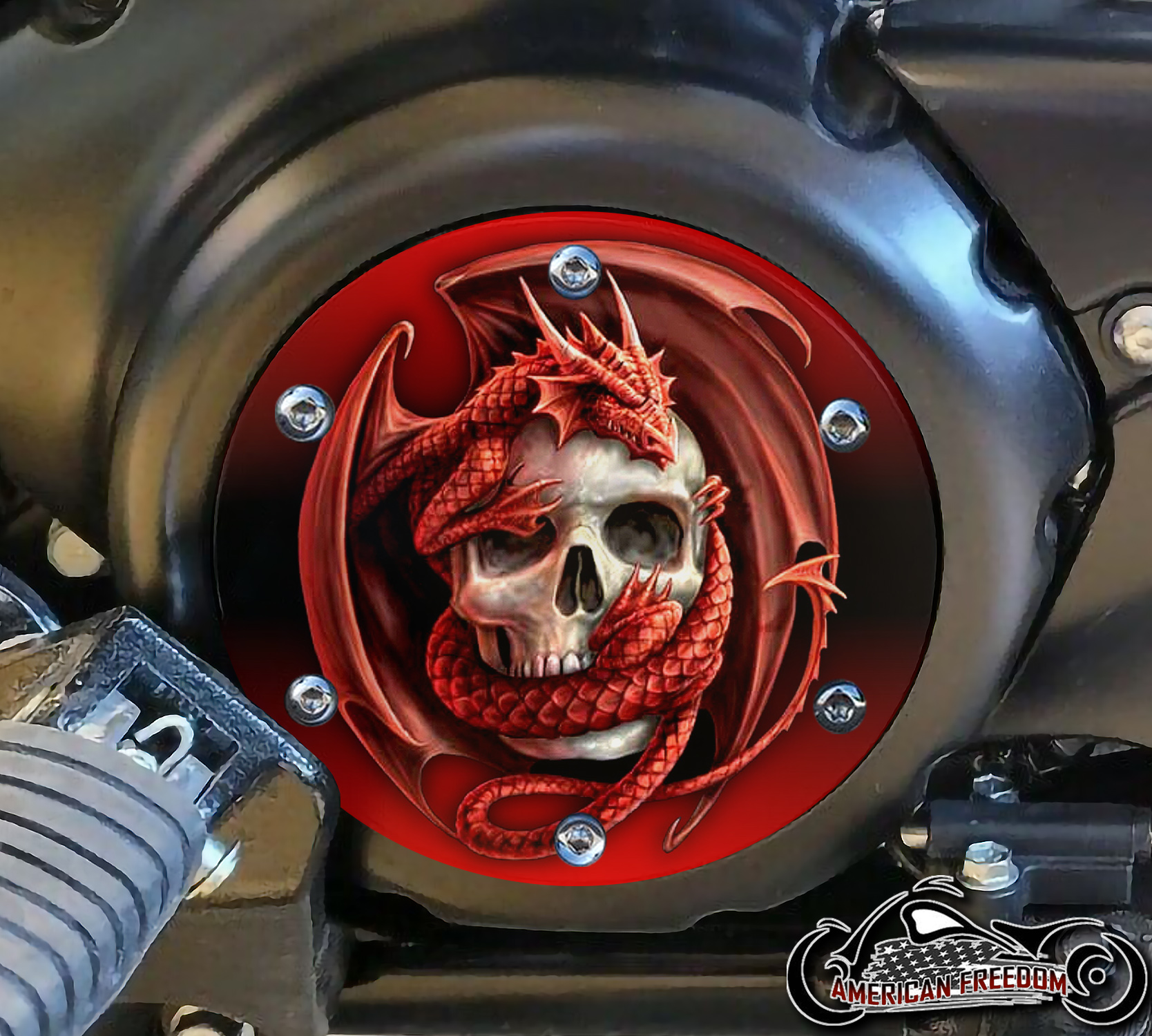 SUZUKI M109R Derby/Engine Cover - Dragon Skull